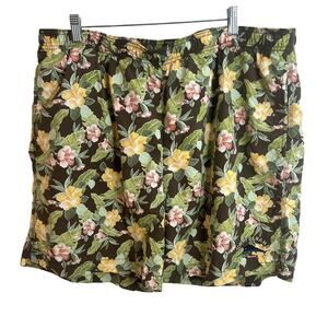 Tommy Bahama Swim Trunks Mens Size XL Gray Floral Resort Hawaii Preppy Gorpcore